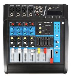 4CH POWERED 400W DESKTOP MIXER WITH BLUETOOTH