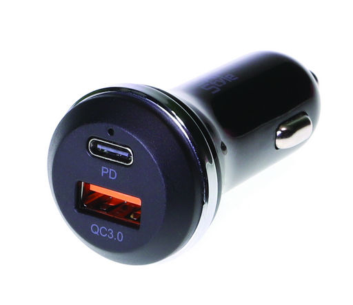 36W IN-CAR FAST CHARGER DUAL PORT USB-C PD 2.0 + USB-A QC 3.0