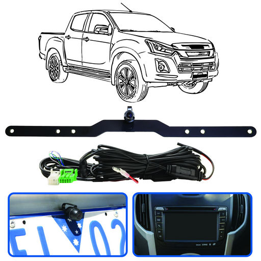 LICENCE PLATE MOUNTED REVERSE CAMERA TO SUIT ISUZU D-MAX