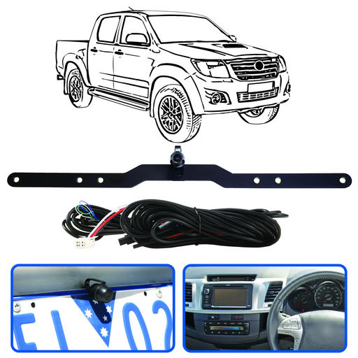 LICENCE PLATE MOUNT REVERSE CAMERA KIT TO SUIT TOYOTA HILUX 05-13