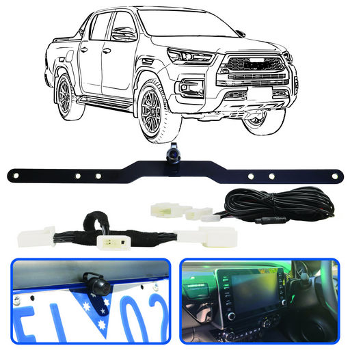 LICENCE PLATE MOUNT REVERSE CAMERA KIT TO SUIT TOYOTA HILUX 2020-