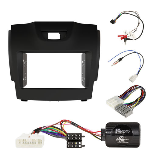 DOUBLE DIN BLACK INSTALL KIT TO SUIT HOLDEN COLORADO (INC 7), ISUZU D-MAX & ISUZU MU-X