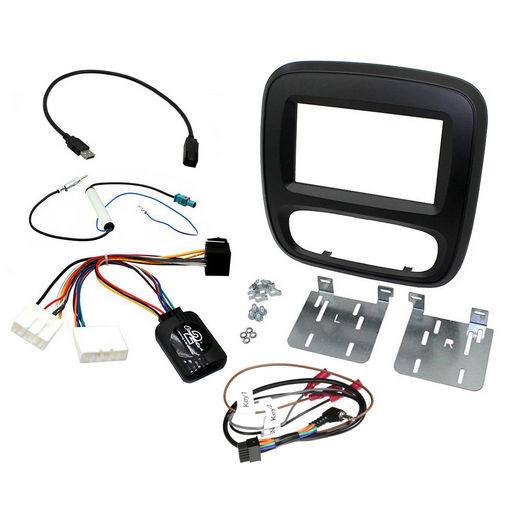 DOUBLE DIN BLACK INSTALL KIT TO SUIT RENAULT - TRAFIC X82