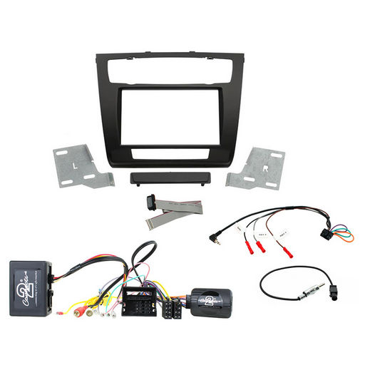 DOUBLE DIN BLACK INSTALL KIT TO SUIT BMW - 1 SERIES (WITH AUTO CLIMATE CONTROL & MOST25 AMPLIFIED SYSTEM)