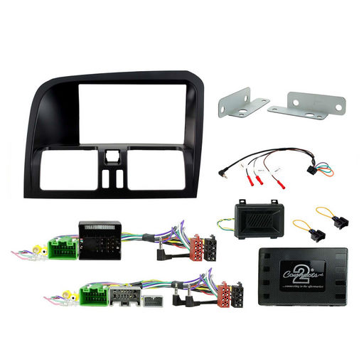 DOUBLE DIN BLACK INSTALL KIT TO SUIT VOLVO - XC60 (OEM AMPLFIED)
