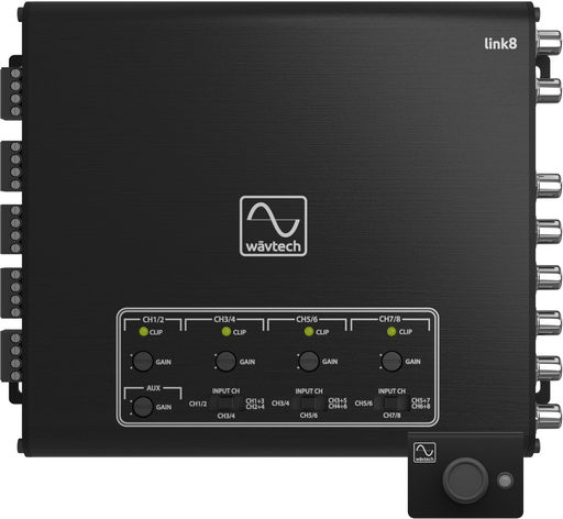 WAVTECH 8-CHANNEL SUMMING / LINE OUTPUT CONVERTER WITH AUX-IN & REMOTE (LINK8)