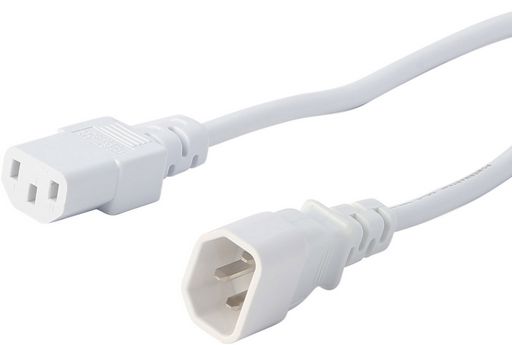 IEC C13 TO C14 EXTENSION CORD - WHITE