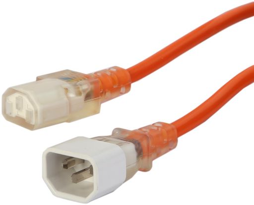 IEC C13 TO C14 EXTENSION CORD - CLEAR PLUGS