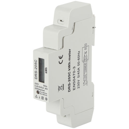 45A DIN RAIL MOUNT 2 WIRE KWH METER