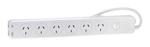 6 OUTLET POWERBOARD WITH RJ12 PROTECTION