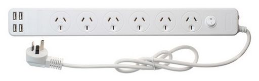 <NLA>6 OUTLET SURGE PROTECTED POWERBOARD + USB CHARGING