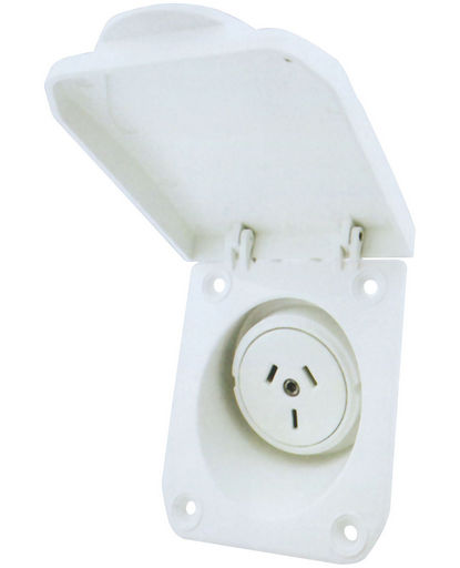 10A RECESSED CARAVAN POWER OUTLET WITH COVER