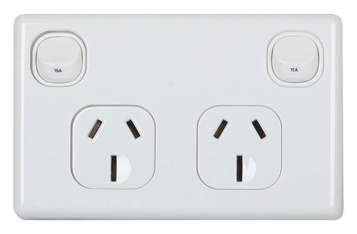 HORIZONTAL WALL POWER OUTLET 15A