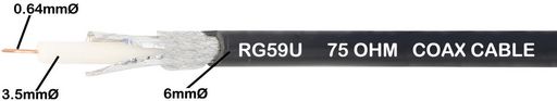 75Ω RG59U COAX 6mm SINGLE-CORE FOAM