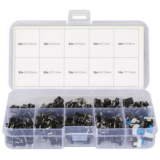 TACT SWITCH KIT - 180 PIECES