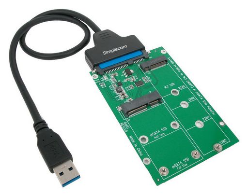 USB 3.0 TO mSATA + NGFF M2 (B KEY) SSD