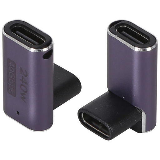 USB-C SOCKET TO SOCKET R/A EXTENSION ADAPTOR