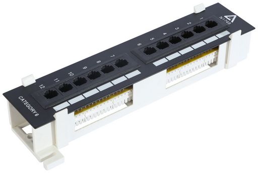 WALL MOUNT PATCH PANEL - 12x UTP PORTS