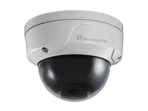 Fixed Dome IP Network Camera H.265/264 5-Megapixel 802.3af PoE Vandalproof IR LEDs two-way audio Indoor/Outdoor - Level1