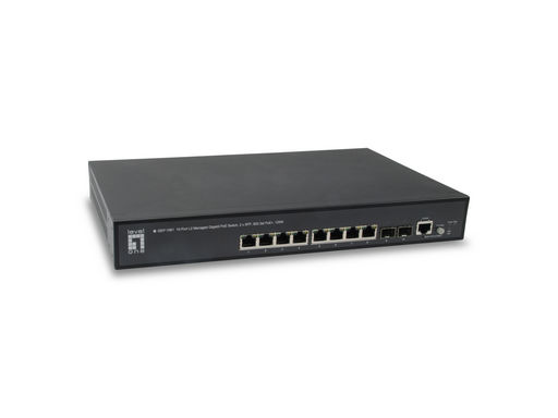 10-Port L2 Managed Gigabit PoE Switch 2 x SFP 802.3at/af PoE 125W - Level1