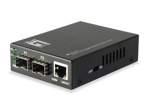 RJ45 to SFP Gigabit Media Converter Switch 2 x SFP 1 x RJ45 - Level1
