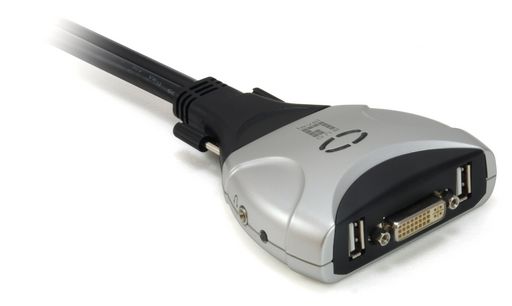 2-PORT USB DVI-D SINGLE LINK CABLE KVM SWITCH, AUDIO SUPPORT