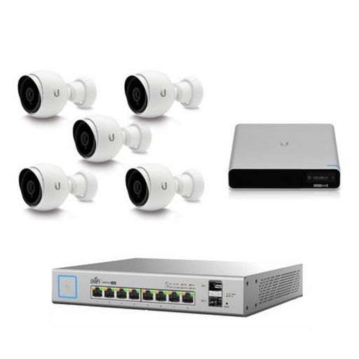 <NLA>Ubiquiti Unifi Video Bundle – UCK-G2-PLUS 1TB. 5 G3 Bullet Cameras & 8 Port POE Switch