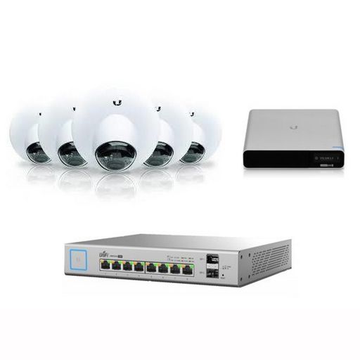 <NLA>Ubiquiti Unifi Video Bundle – UCK-G2-PLUS 1TB. 5 G3 Dome Cameras & 8 Port POE Switch