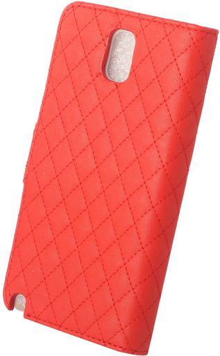 LATTICE TEXTURE LEATHER CASE WITH CARD HOLDER & STAND