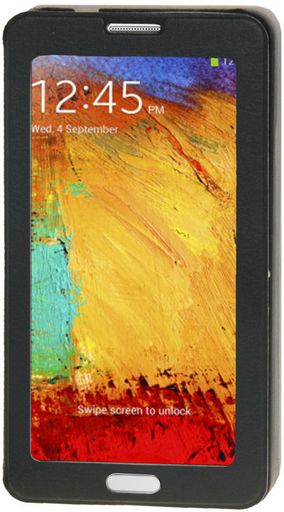 <OLD>GALAXY NOTE-3 LEATHER CASE WITH FULL CLEAR WINDOW COVER
