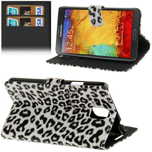 <OLD>GALAXY NOTE-3 LEATHER CASE WITH LEOPARD PATTERN & CARDHOLDER