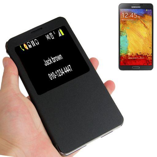 <OLD>GALAXY NOTE-3 SLIM  CLOTH PATTERN CASE WITH CALLER ID WINDOW
