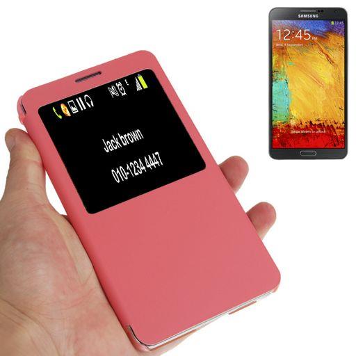 <OLD>GALAXY NOTE-3 SLIM  CLOTH PATTERN CASE WITH CALLER ID WINDOW