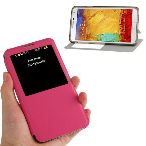 <OLD>GALAXY NOTE-3 SLIM LEATHER CASE WITH CALLER-ID WINDOW