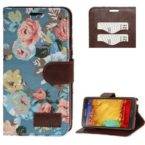 <OLD>GALAXY NOTE-3 LEATHER CASE WITH FLORAL CLOTH PATTERN