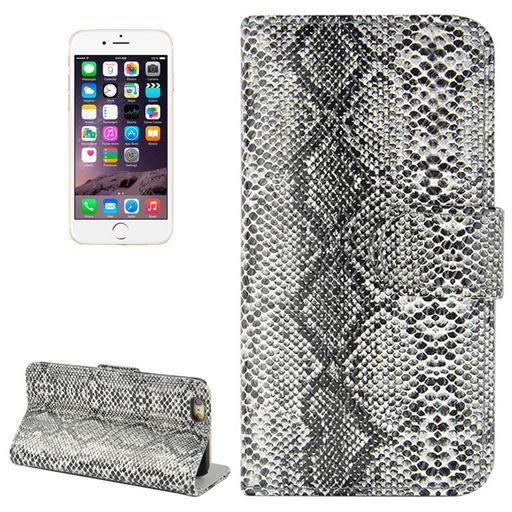 SNAKESKIN TEXTURE LEATHER CASE WITH STAND AND CARD SLOTS