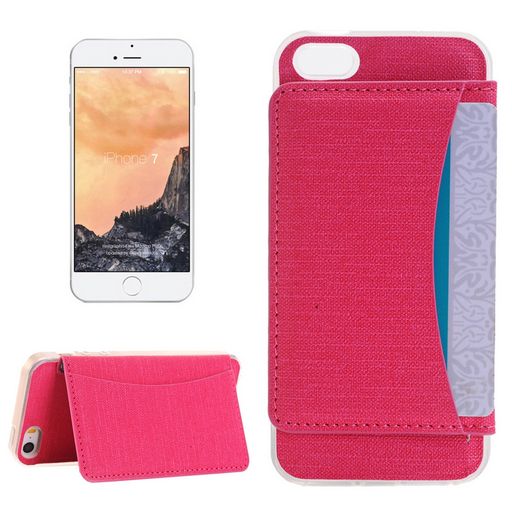 GEL CASE WITH LEATHER CARD SLOT AND STAND FOR iPHONE 7 / 8 / SE (2020)