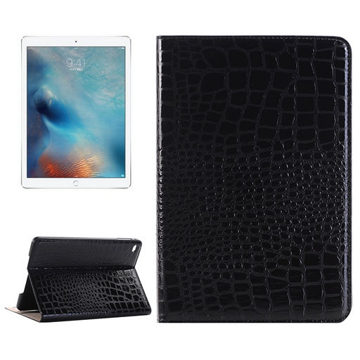 CROCODILE TEXTURE LEATHER CASE WITH CARD SLOTS AND STAND