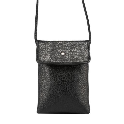 VERTICAL LEATHER POUCH WITH SHOULDER STRAP