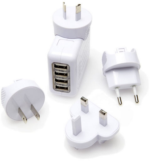 USB 4 PORT TRAVEL CHARGER 2.1A