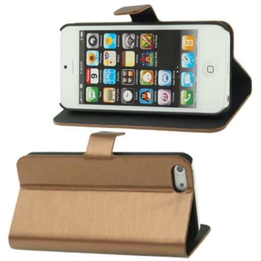 <NLA>BRUSHED TEXTURE HORIZONTAL LEATHER CASE WITH STAND