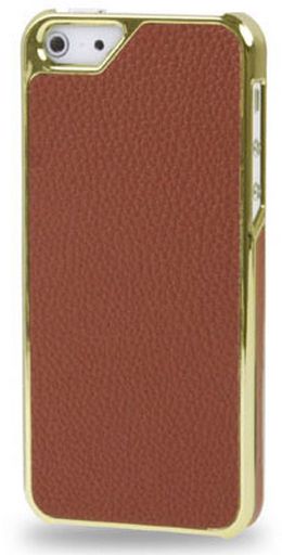 <NLA>Litchi Texture Golden Frame Slim Shell Case