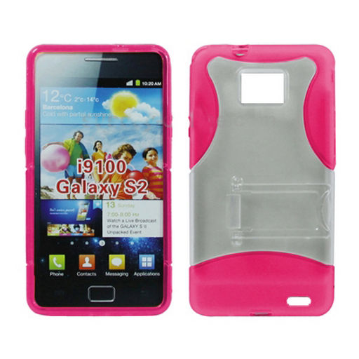 FLEXIBLE CASE WITH S PATTERN AND STAND FOR SAMSUNG GALAXY S2