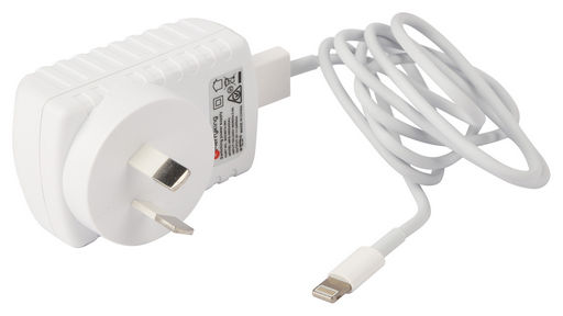 AC USB WALL CHARGER - 2.4A WITH LIGHTNING CABLE