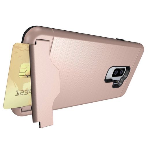 DUAL LAYER HARD CASE WITH CARD HOLDER FOR SAMSUNG GALAXY S9 PLUS