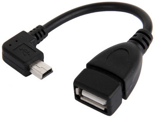 RIGHT ANGLE MINI USB MALE TO USB AF CABLE