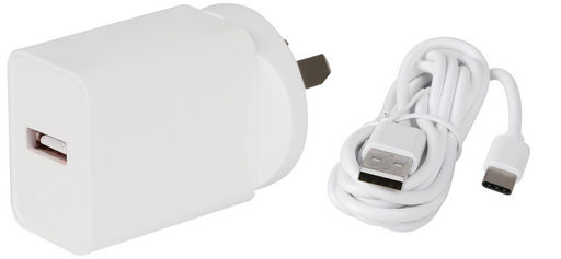 12W AC USB CHARGER WITH USB-C CABLE 2.4A