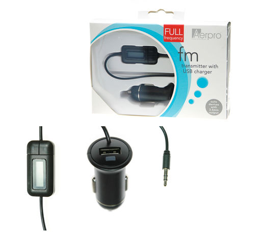 FULL FREQUENCY FM TRANSMITTER WITH USB CHARGER