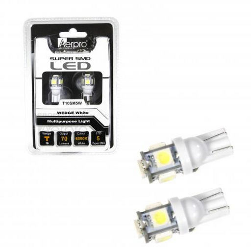 T10 WEDGE 5x SUPER SMD LED PAIR