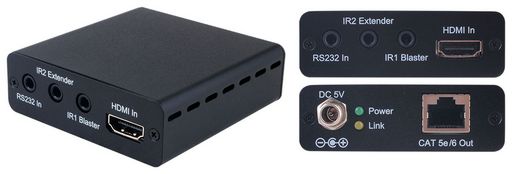 HDMI V1.4 OVER SINGLE CAT5E/6 EXTENDER WITH IR & RS232